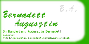 bernadett augusztin business card